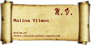 Malina Vilmos névjegykártya