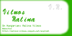 vilmos malina business card